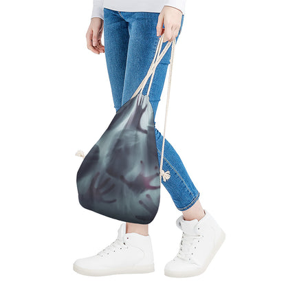 Screaming Horror Ghost 3D Print Drawstring Bag