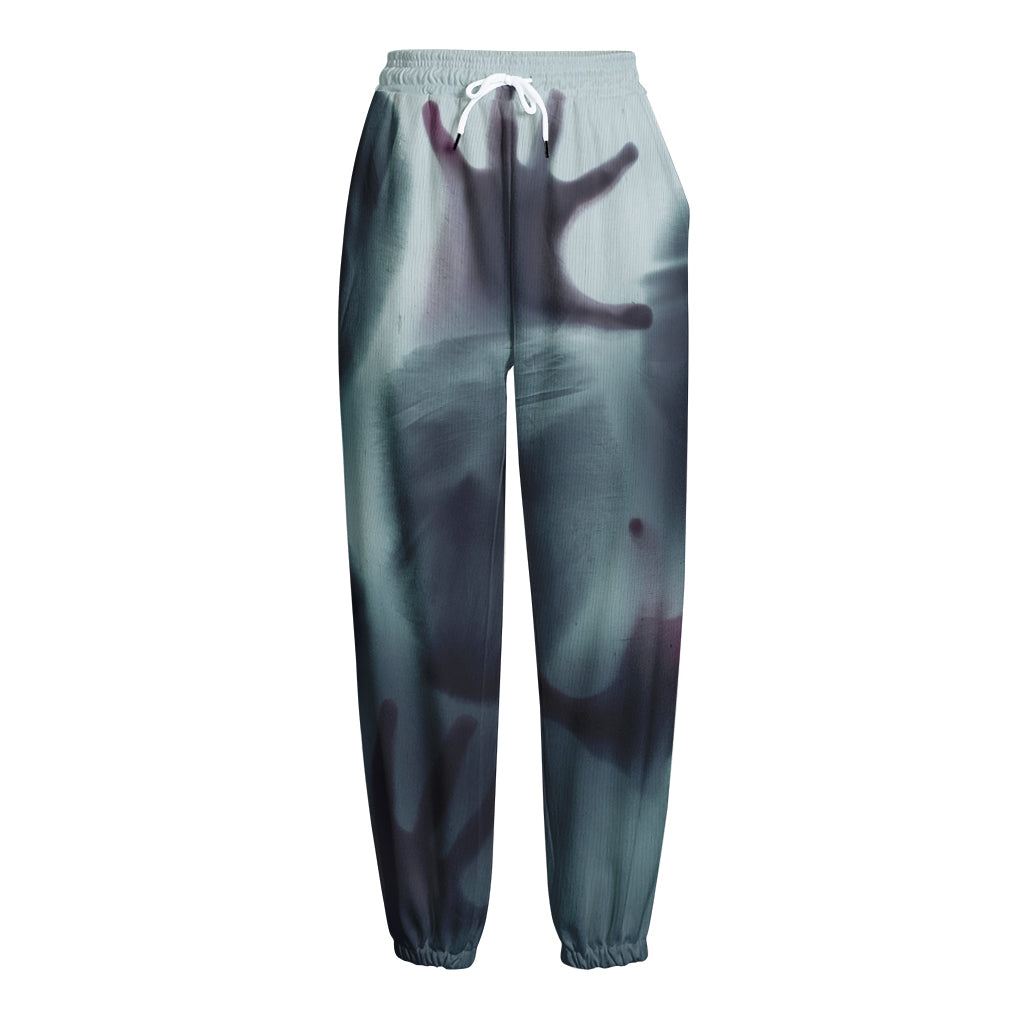 Screaming Horror Ghost 3D Print Fleece Lined Knit Pants