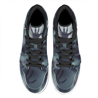 Screaming Horror Ghost 3D Print High Top Leather Sneakers