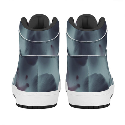 Screaming Horror Ghost 3D Print High Top Leather Sneakers