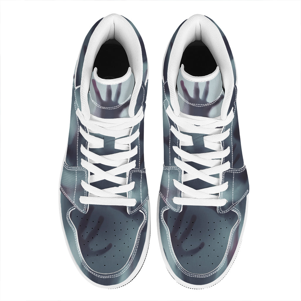 Screaming Horror Ghost 3D Print High Top Leather Sneakers