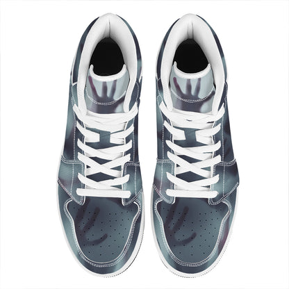 Screaming Horror Ghost 3D Print High Top Leather Sneakers