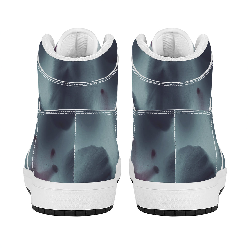 Screaming Horror Ghost 3D Print High Top Leather Sneakers
