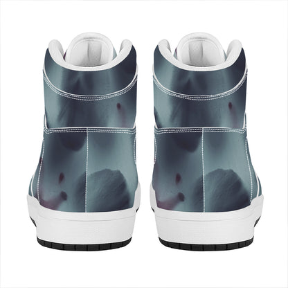 Screaming Horror Ghost 3D Print High Top Leather Sneakers