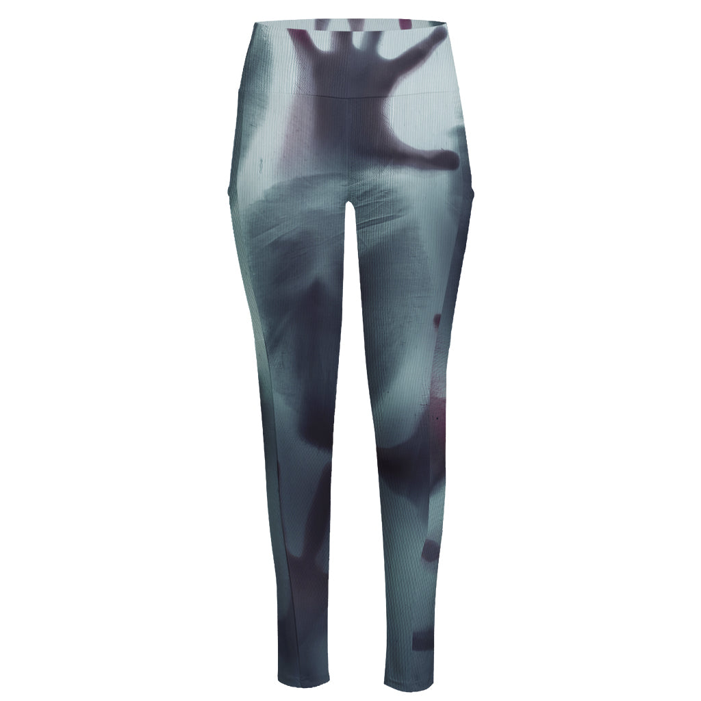 Screaming Horror Ghost 3D Print High-Waisted Pocket Leggings