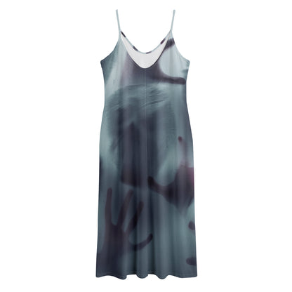 Screaming Horror Ghost 3D Print Jersey Midi Cami Dress