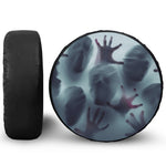 Screaming Horror Ghost 3D Print Leather Spare Tire Cover