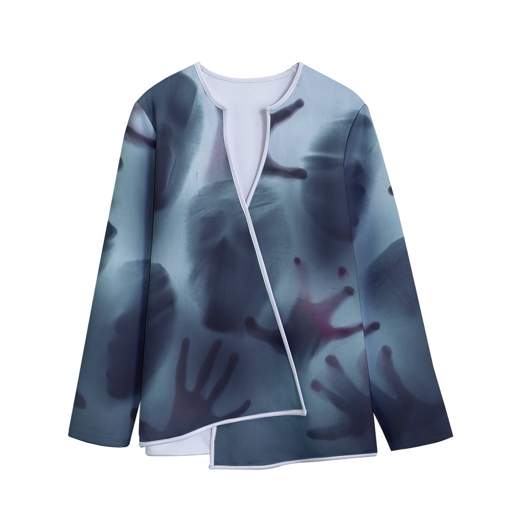 Screaming Horror Ghost 3D Print Long Sleeve Short Coat