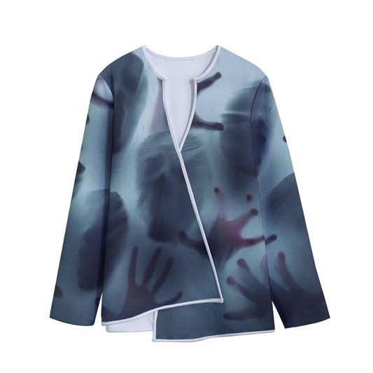 Screaming Horror Ghost 3D Print Long Sleeve Short Coat