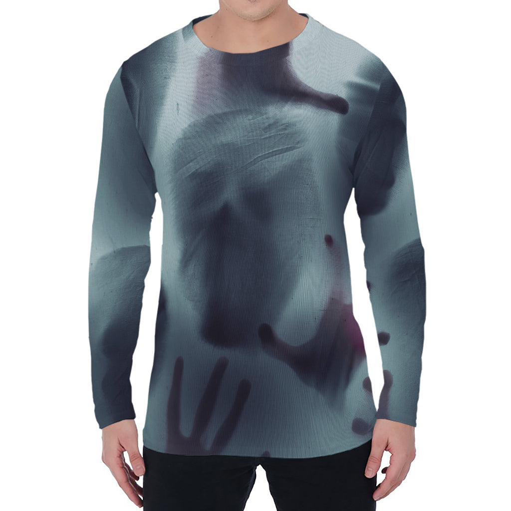 Screaming Horror Ghost 3D Print Men's Long Sleeve T-Shirt