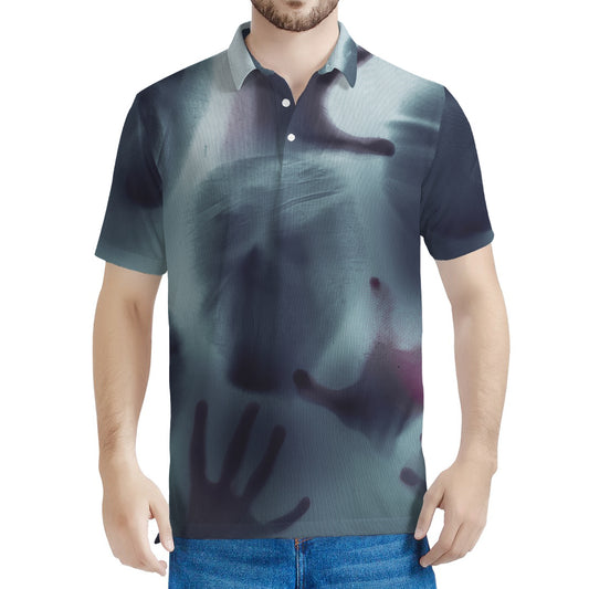 Screaming Horror Ghost 3D Print Men's Polo Shirt