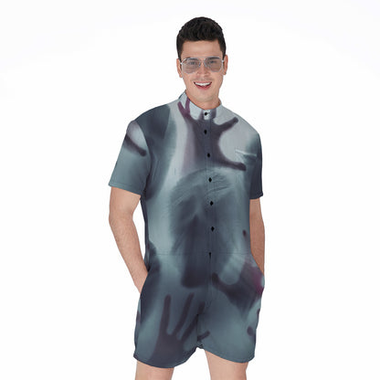 Screaming Horror Ghost 3D Print Men's Rompers