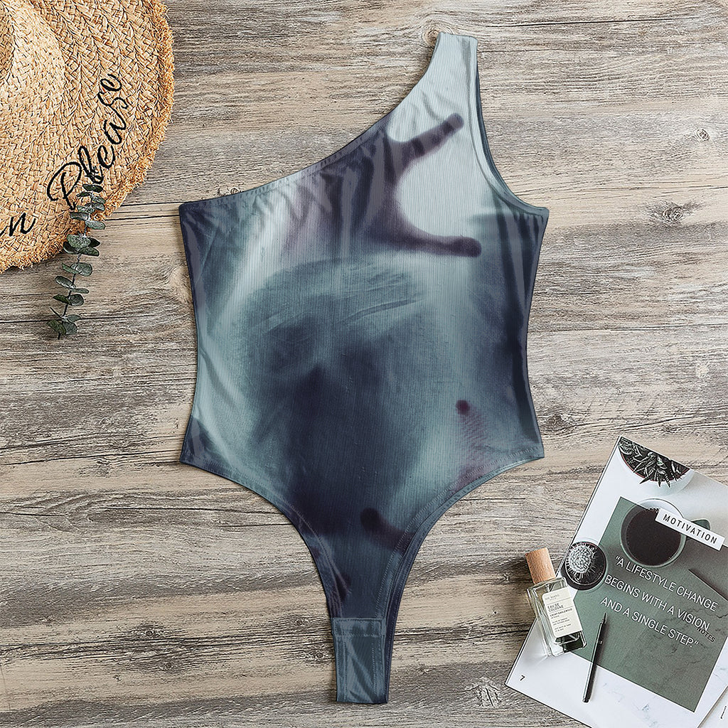 Screaming Horror Ghost 3D Print One Shoulder Bodysuit