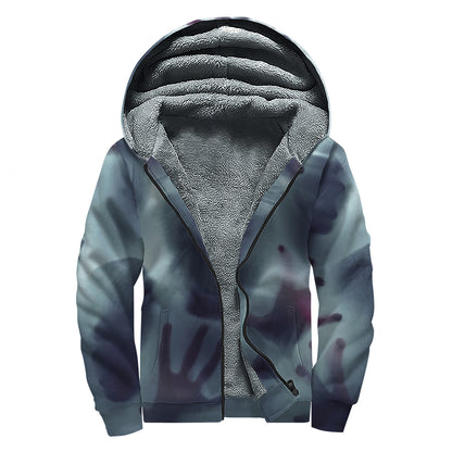 Screaming Horror Ghost 3D Print Sherpa Lined Zip Up Hoodie