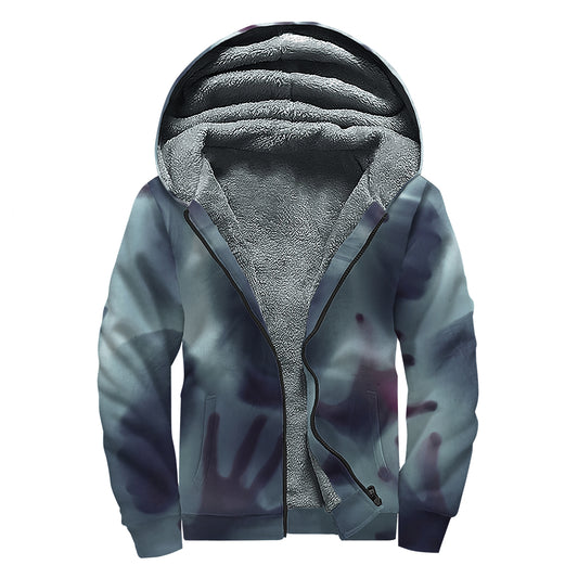 Screaming Horror Ghost 3D Print Sherpa Lined Zip Up Hoodie