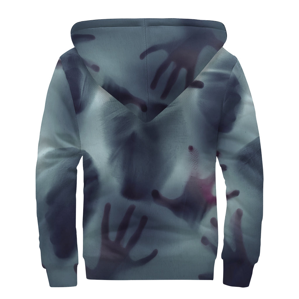Screaming Horror Ghost 3D Print Sherpa Lined Zip Up Hoodie