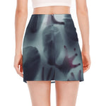 Screaming Horror Ghost 3D Print Side Slit Mini Skirt