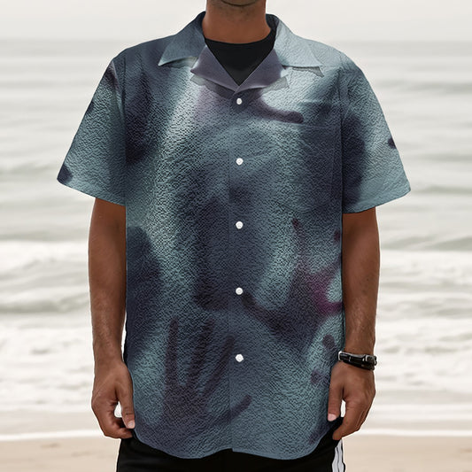 Screaming Horror Ghost 3D Print Textured Short Sleeve Shirt