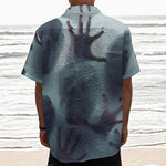 Screaming Horror Ghost 3D Print Textured Short Sleeve Shirt