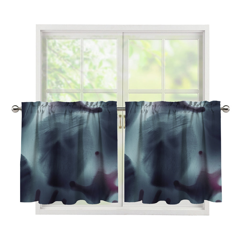 Screaming Horror Ghost 3D Print Tier Curtains