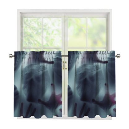 Screaming Horror Ghost 3D Print Tier Curtains