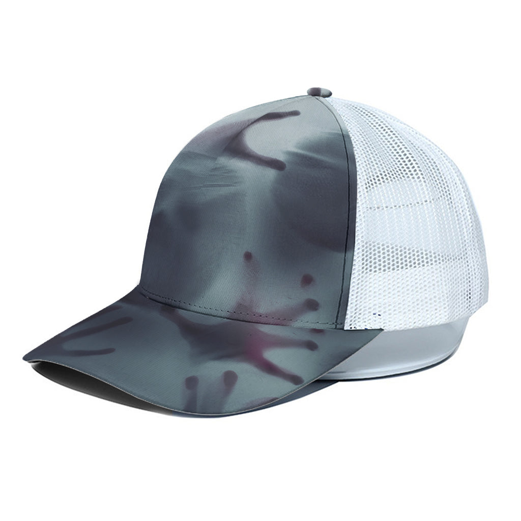 Screaming Horror Ghost 3D Print White Mesh Trucker Cap