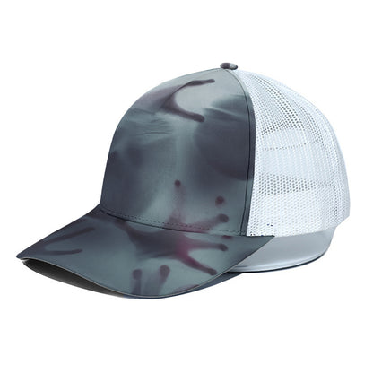 Screaming Horror Ghost 3D Print White Mesh Trucker Cap