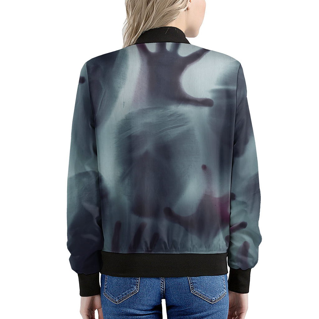 Screaming Horror Ghost 3D Print Women's Bomber Jacket