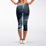 Screaming Horror Ghost 3D Print Women's Capri Leggings