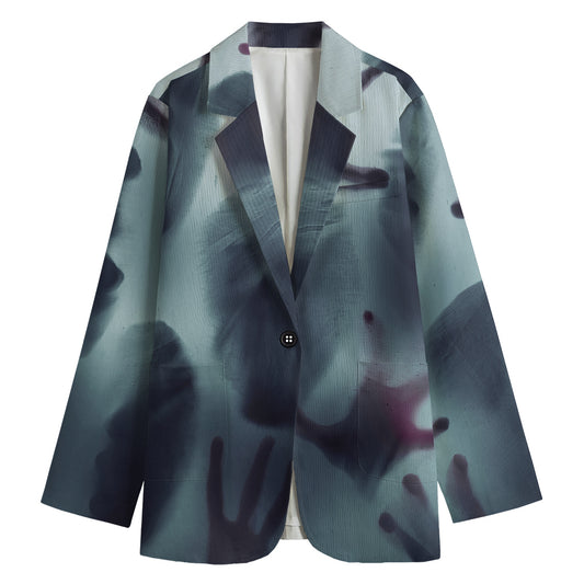 Screaming Horror Ghost 3D Print Women's Cotton Blazer