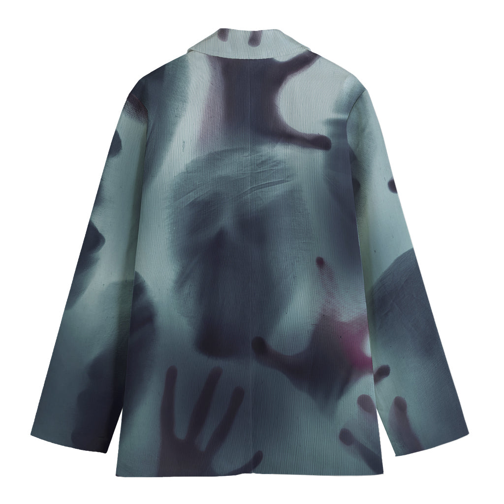 Screaming Horror Ghost 3D Print Women's Cotton Blazer