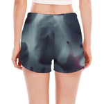 Screaming Horror Ghost 3D Print Women's Split Running Shorts