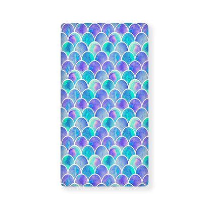 Sea Blue Mermaid Scales Pattern Print Baby Crib Sheet