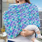 Sea Blue Mermaid Scales Pattern Print Baby Seat Cover