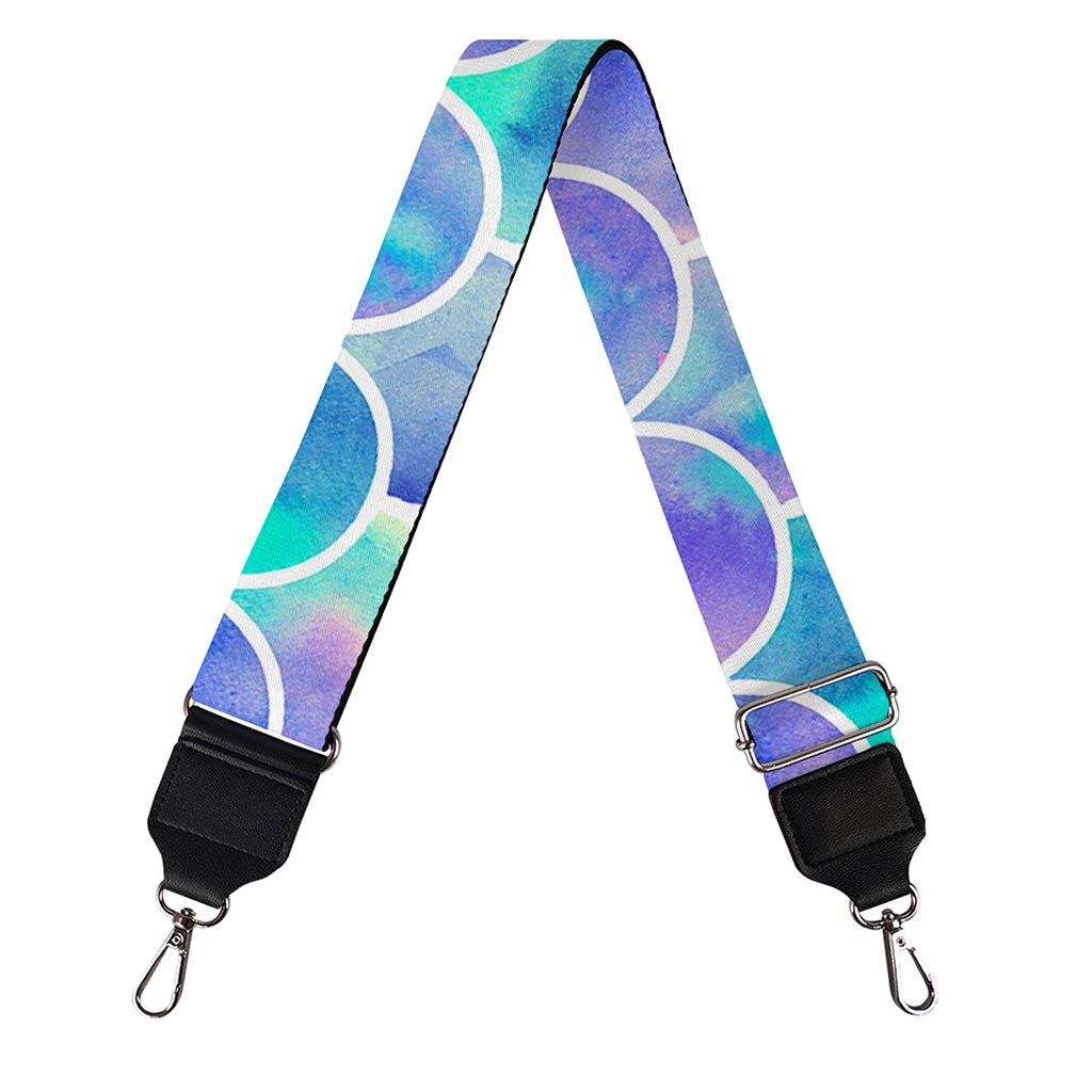 Sea Blue Mermaid Scales Pattern Print Bag Strap