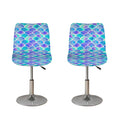 Sea Blue Mermaid Scales Pattern Print Bar Stool Covers