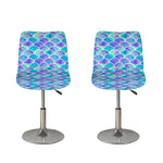 Sea Blue Mermaid Scales Pattern Print Bar Stool Covers