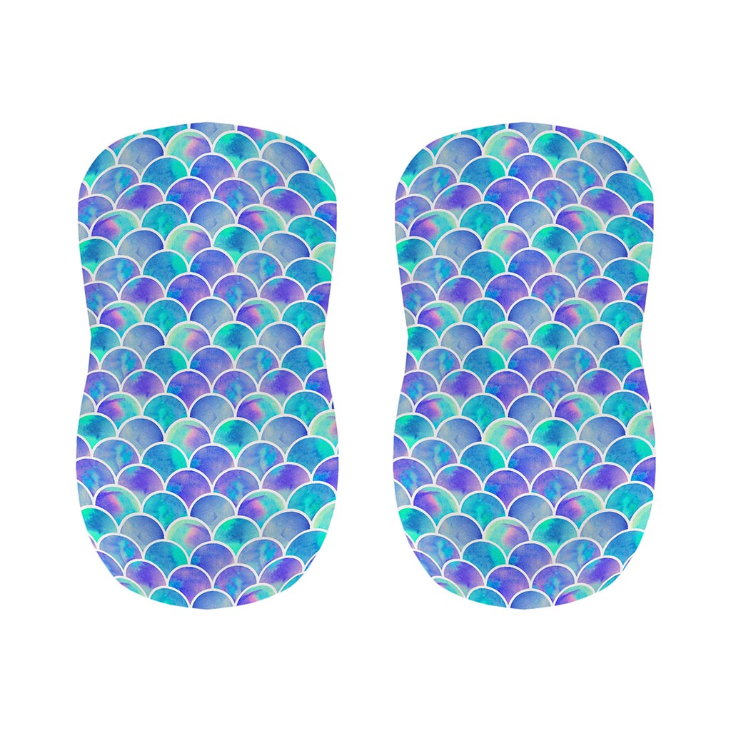 Sea Blue Mermaid Scales Pattern Print Bar Stool Covers
