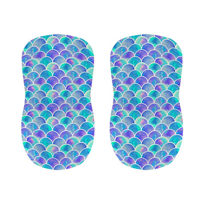 Sea Blue Mermaid Scales Pattern Print Bar Stool Covers