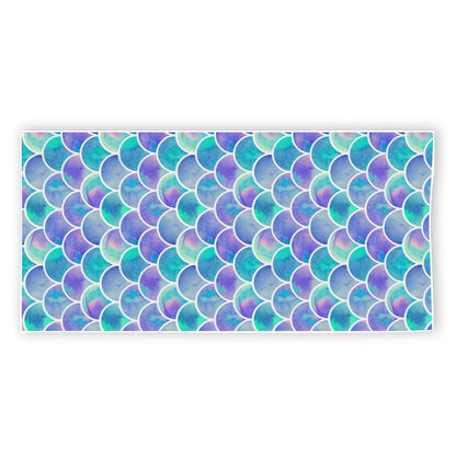 Sea Blue Mermaid Scales Pattern Print Beach Towel