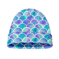 Sea Blue Mermaid Scales Pattern Print Beanie