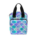 Sea Blue Mermaid Scales Pattern Print Bible Tote Bag