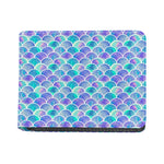 Sea Blue Mermaid Scales Pattern Print Bifold Wallet