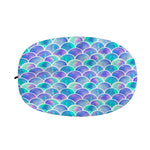 Sea Blue Mermaid Scales Pattern Print Car Side Mirror Covers