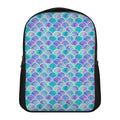 Sea Blue Mermaid Scales Pattern Print Casual Backpack