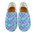 Sea Blue Mermaid Scales Pattern Print Casual Shoes