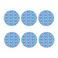 Sea Blue Mermaid Scales Pattern Print Coaster Set