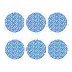 Sea Blue Mermaid Scales Pattern Print Coaster Set