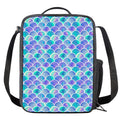 Sea Blue Mermaid Scales Pattern Print Crossbody Lunch Bag