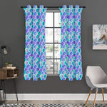 Sea Blue Mermaid Scales Pattern Print Curtain
